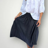 Lola skirt - charcoal linen