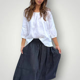Lola skirt - charcoal linen