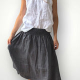 Lola skirt - charcoal linen