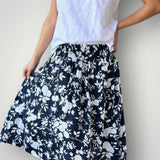 Lola skirt - big navy flower linen