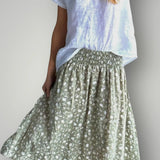 Lola skirt - sage floral linen
