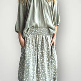Lola skirt - sage floral linen