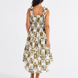 Tiered Maxi Frill Dress - Geo Floral