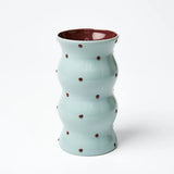 PALMA VASE BLUE BROWN DOTTY