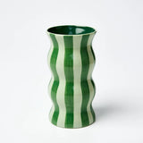 PALMA VASE TONAL GREENS STRIPE