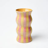 PALMA VASE YELLOW PINK STRIPE