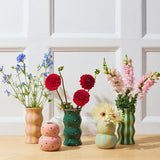 PALMA VASE YELLOW PINK STRIPE