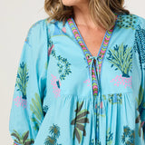 Cairo Boho Dress Blue Oasis