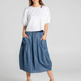 GURU SKIRT - BLUE CHAMBRAY