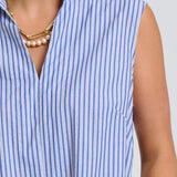 The Freya Shirt Dress - Navy Stripe