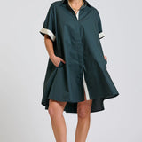 The Bianca Oversized Shirt Dress - Slate
