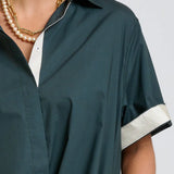 The Bianca Oversized Shirt Dress - Slate