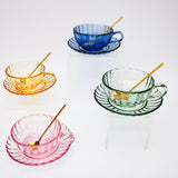 Maisy Glass Tea Cup Set Pink 14cm