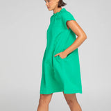 SAND DRESS - GREEN LINEN