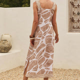 Claire Frill Dress in Fjorde Stone