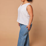 Ember Linen Cami in White