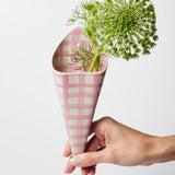 Jones & Co FOLLY WALL VASE PINK CHECK