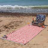 Red & White Stripe Turkish Beach Towel