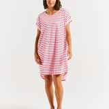 Maxine T-Shirt Dress - Cherry Blossom Stripe