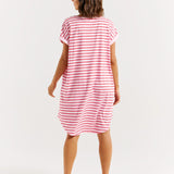 Maxine T-Shirt Dress - Cherry Blossom Stripe