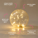 Crackle Glass Light Ball - Small