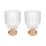 CTC GISELLE SET OF 2 RIBBED GOBLET PEACH