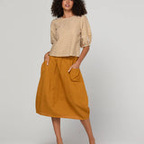 AVA TOP - MUSTARD STRIPE