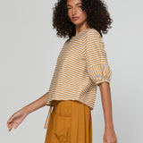 AVA TOP - MUSTARD STRIPE