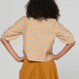 AVA TOP - MUSTARD STRIPE
