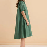 Savannah Swing Shirt Dress - Green