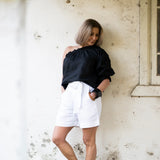 Gracie Linen Shorts - White