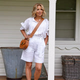 Gracie Linen Shorts - White