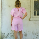 Lily Linen Top - Pink