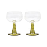 Romy Wine Glasses - Olive S2