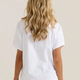 Mira Crochet Tee - White