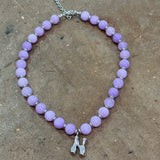 Beaded Silver N Purple Necklace