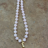 Beaded F Pink Necklace