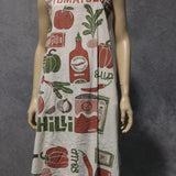 Flour Print Sleeveless Dress - Siracha Print (Pre Order)