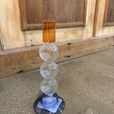 Dana Glass Candle Holder (blue/orange)
