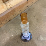 Dana Glass Candle Holder (blue/orange)