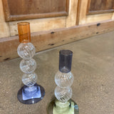 Dana Glass Candle Holder (blue/orange)