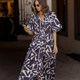 KITTO Dress Navy Geo Print (Pre Order)