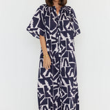 KITTO Dress Navy Geo Print (Pre Order)