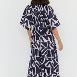 KITTO Dress Navy Geo Print (Pre Order)