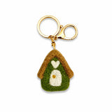 Green Felt House - Keyring