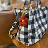 Red Felt Flower - Keychain