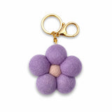 Purple Felt Flower - Keychain