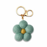 Blue Felt Flower - Keychain