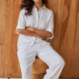 Ophelia Oversized Shirt - White/Black Stripe