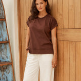 Shirley Short Sleeve Tee - Chocolate Brown